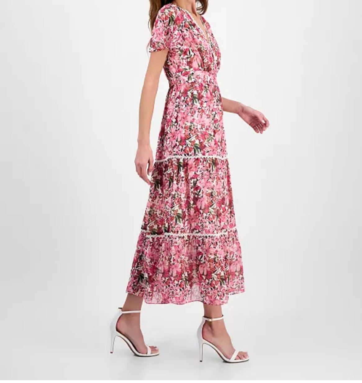 Anne Klein Princess Surplice-Neck Flutter-Sleeve Dress