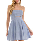 City Studios Juniors' Glitter Sleeveless Fit & Flare Mini Dress