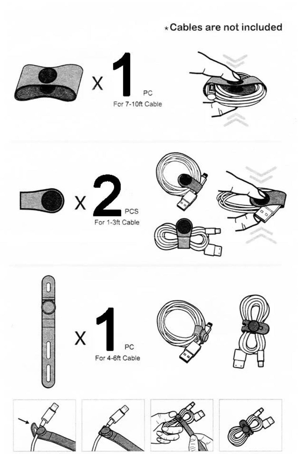 Onn Silicone Cable Wraps