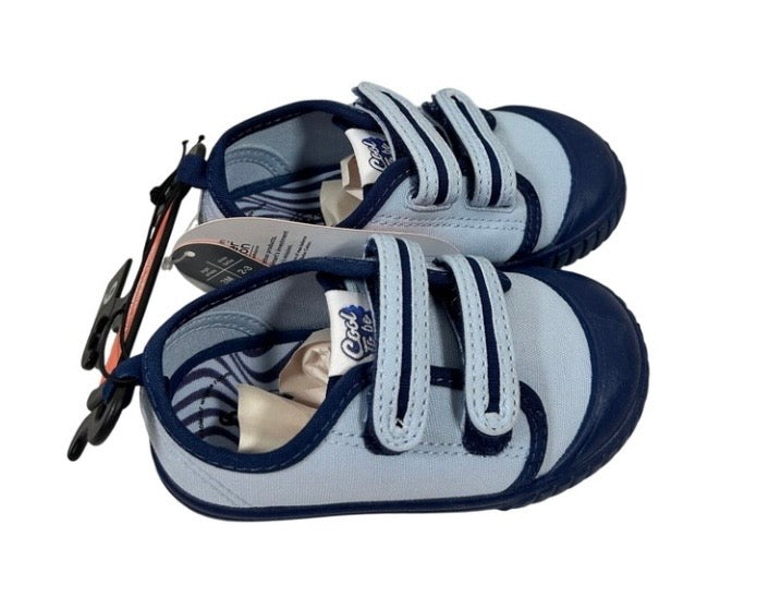 Wonder Nation Baby Blue & Navy Bump Toe Shoes