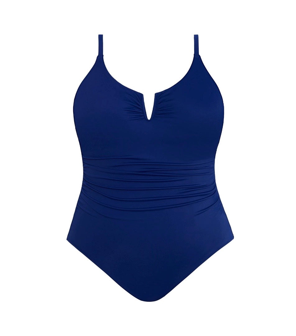 Time & Tru Cobalt Blue V Swimsuit