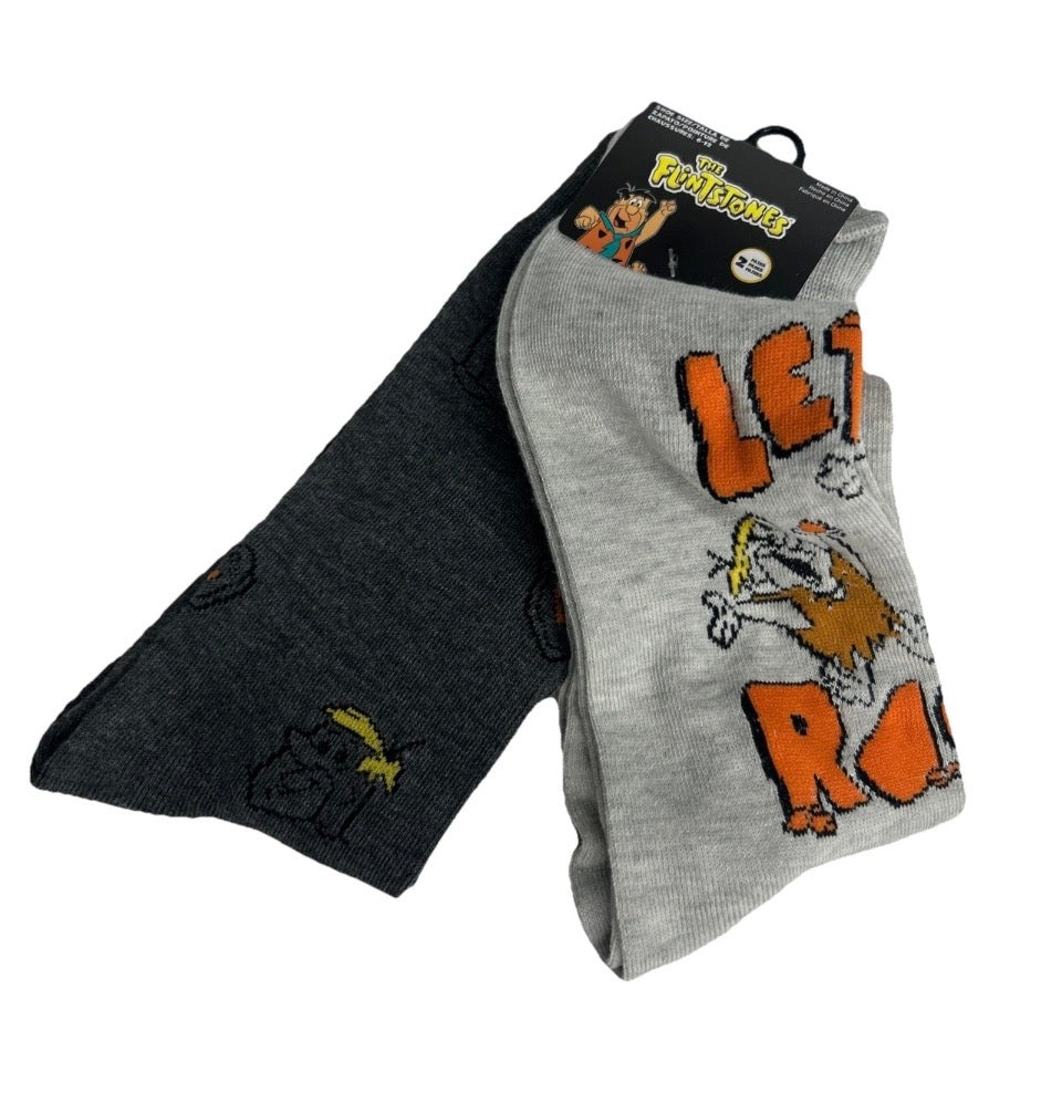 2 pk The Flintstones Let’s Rock Unisex 6-12 Socks