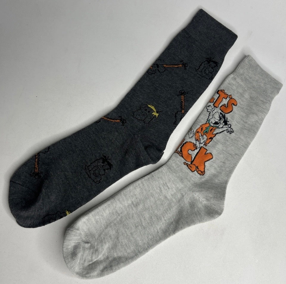 2 pk The Flintstones Let’s Rock Unisex 6-12 Socks