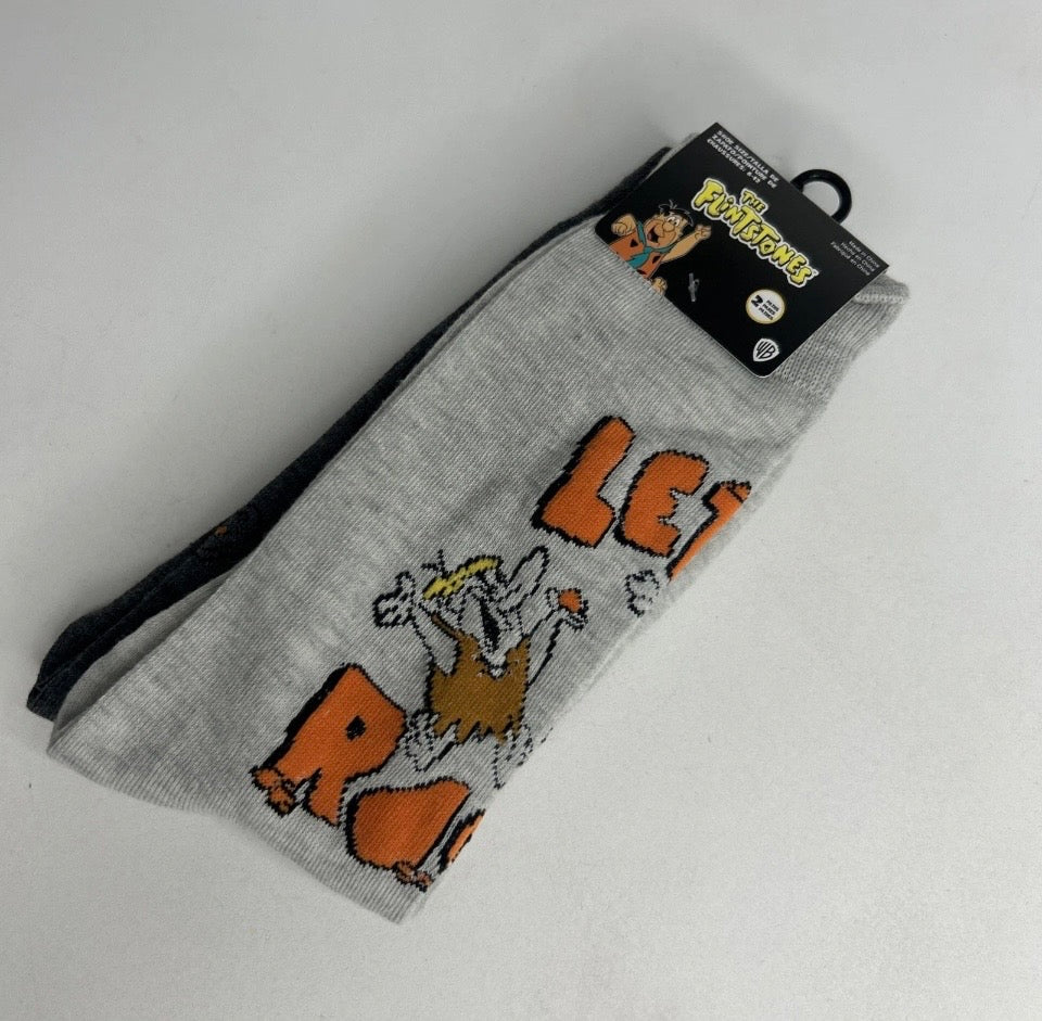 2 pk The Flintstones Let’s Rock Unisex 6-12 Socks