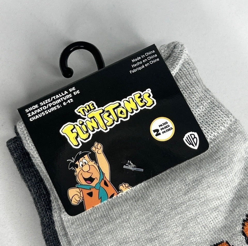 2 pk The Flintstones Let’s Rock Unisex 6-12 Socks