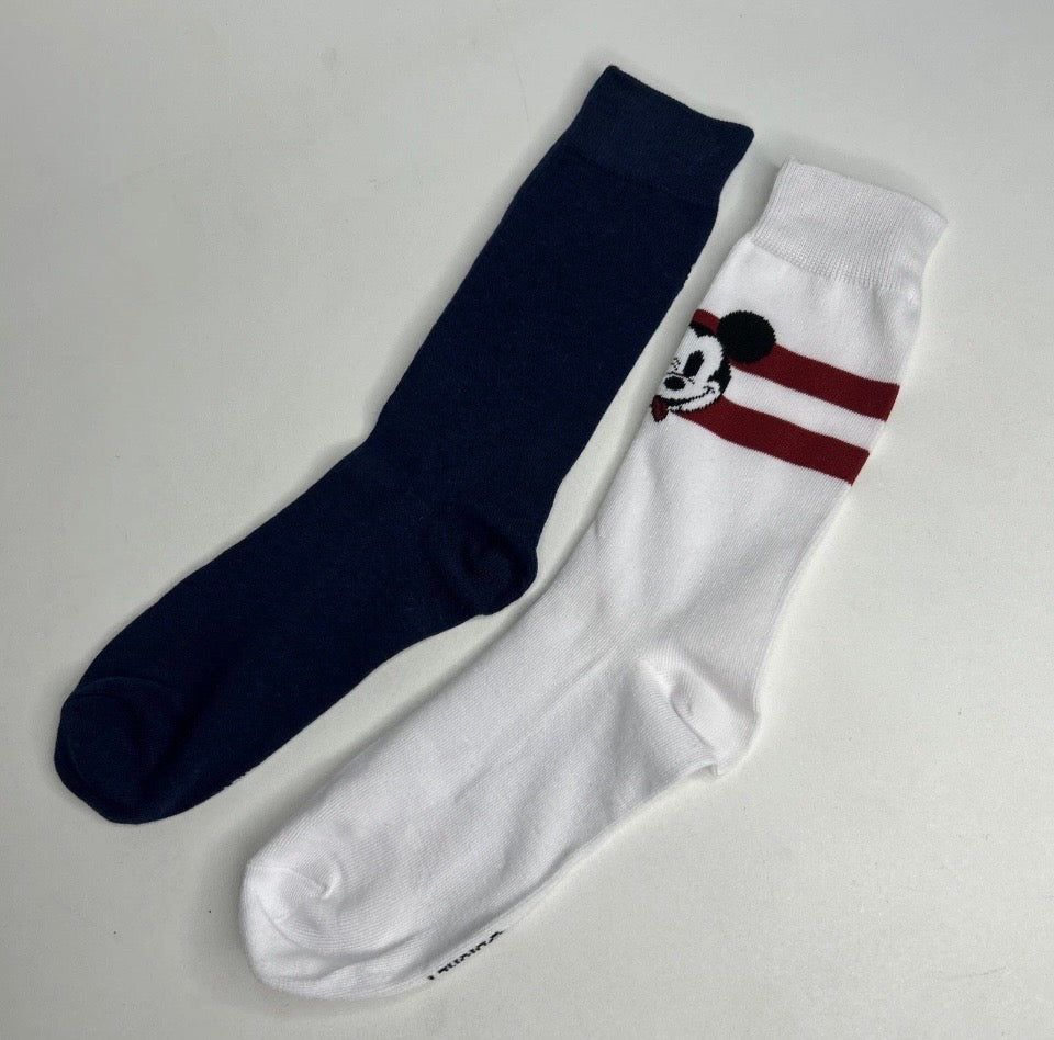 2 pk Mickey Mouse Unisex 6-12 Socks