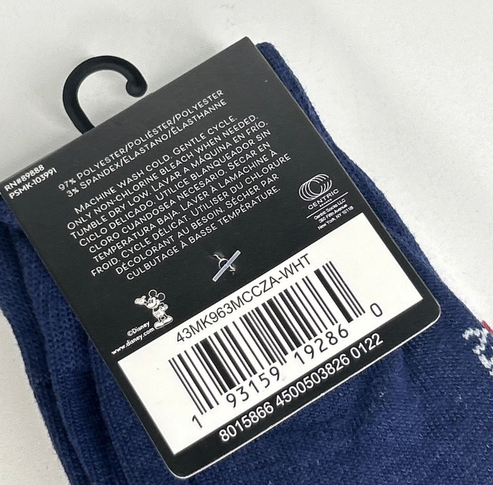 2 pk Mickey Mouse Unisex 6-12 Socks