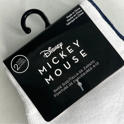 2 pk Mickey Mouse Unisex 6-12 Socks
