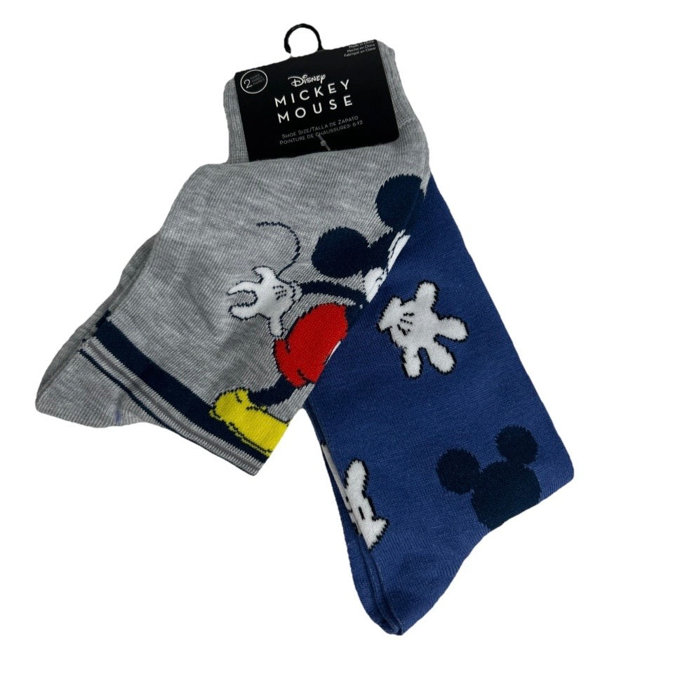 2 pk Mickey Mouse Unisex 6-12 Socks