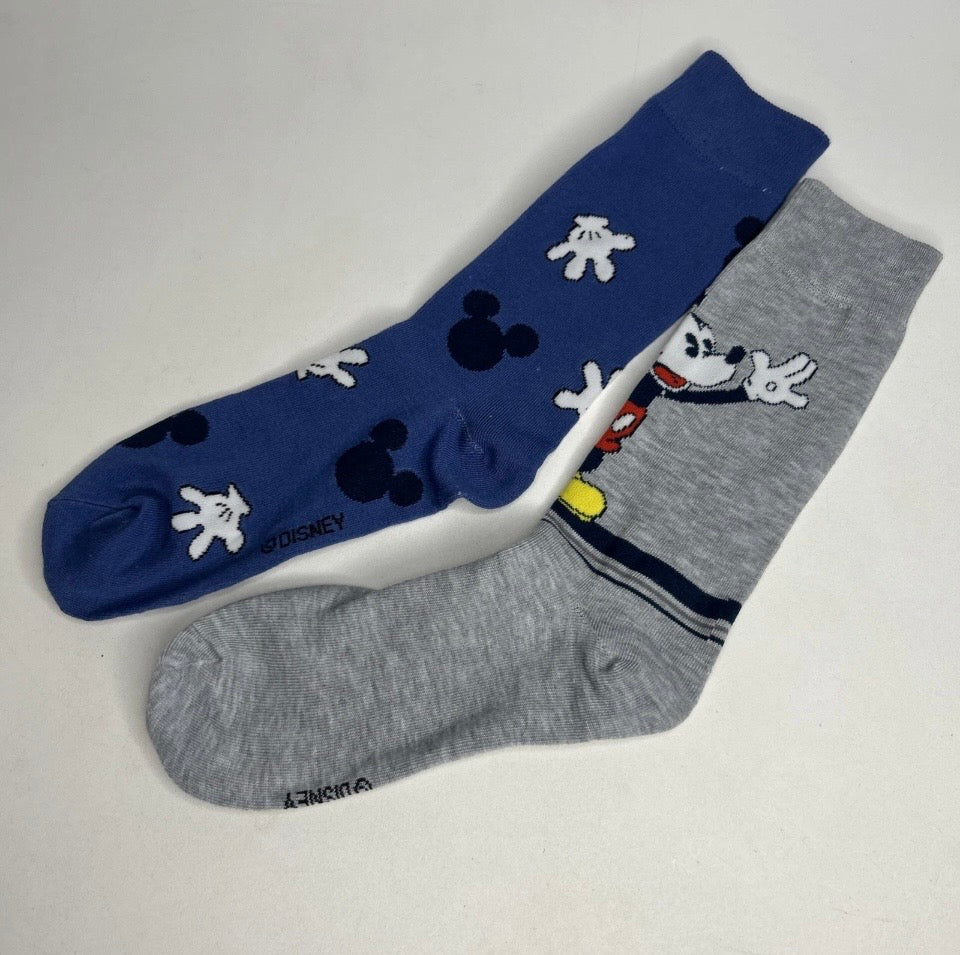 2 pk Mickey Mouse Unisex 6-12 Socks