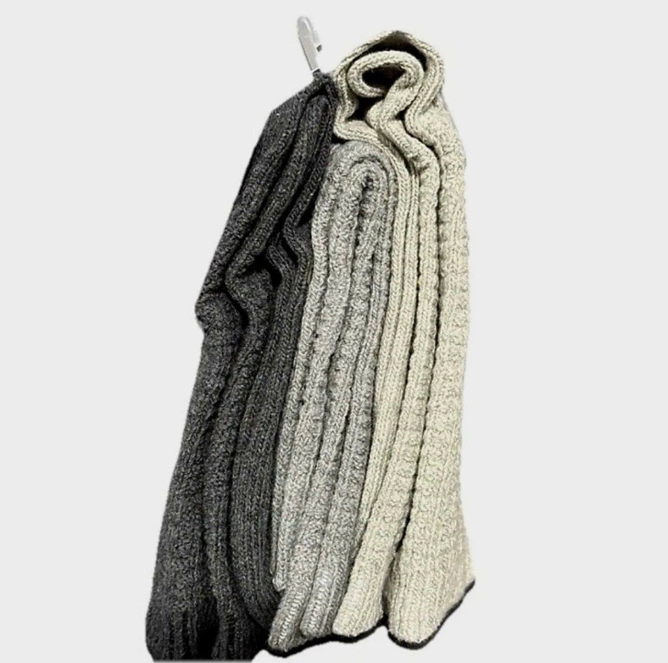 Women’s Cotton Waffle Socks 4-10 Black/Light Gray/Cream