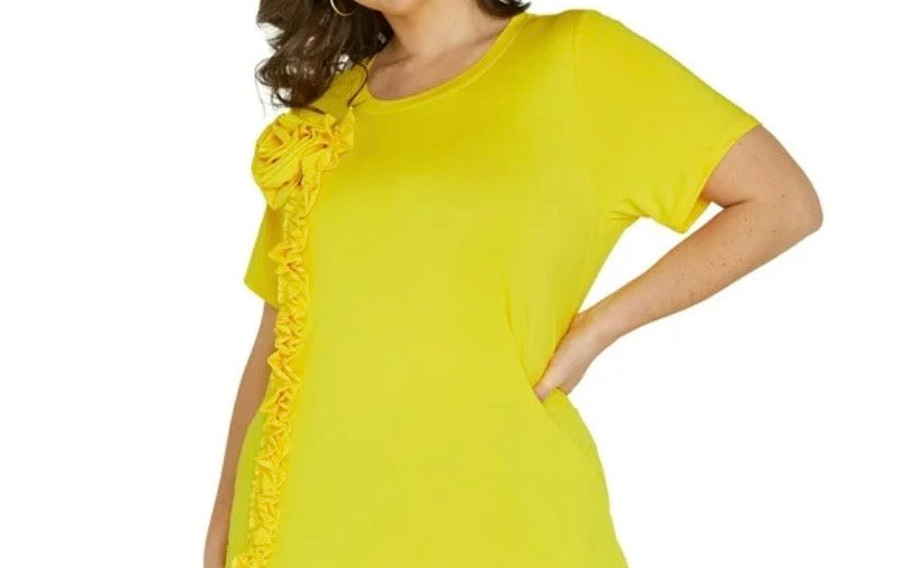 Ashley Stewart Women’s Flower Appliqué T-shirt