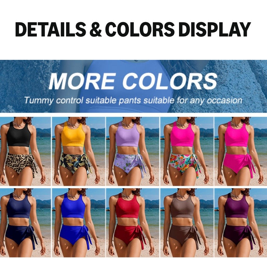 AI'MAGE Womens High Waisted Bikini Sets Tummy Control Swimsuits Two Piece Swim Suits