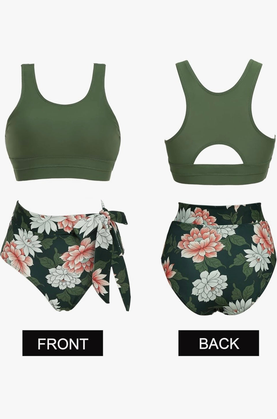 AI'MAGE Womens High Waisted Bikini Sets Tummy Control Swimsuits Two Piece Swim Suits
