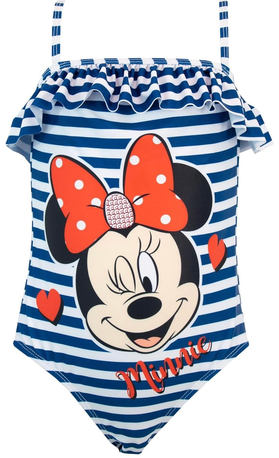 Disney Girls' Minnie Mouse Swimsuit Sparkle Bathing Suit for Kids
