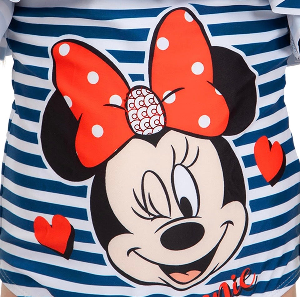 Disney Girls' Minnie Mouse Swimsuit Sparkle Bathing Suit for Kids