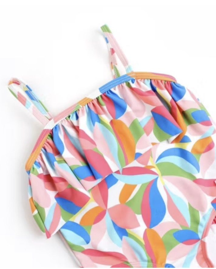 RuffleButts Kids Single Ruffle One Piece - Tropical Adventure -UPF 50+