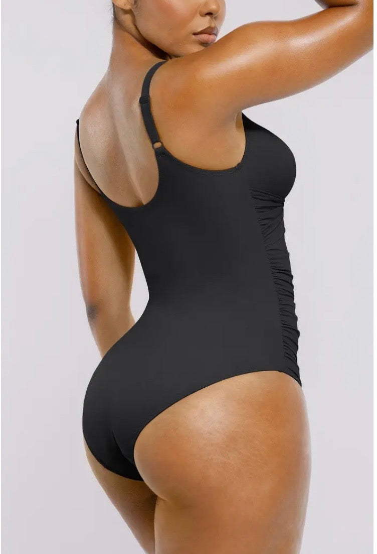Shapellx Cutout-Front Tummy Control One-Piece Swimsuit
