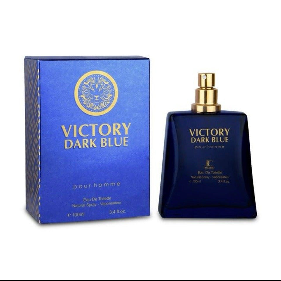 Fragrance Couture Victory Dark Blue Cologne for Men Eau De Toilette Spray 3.4 oz