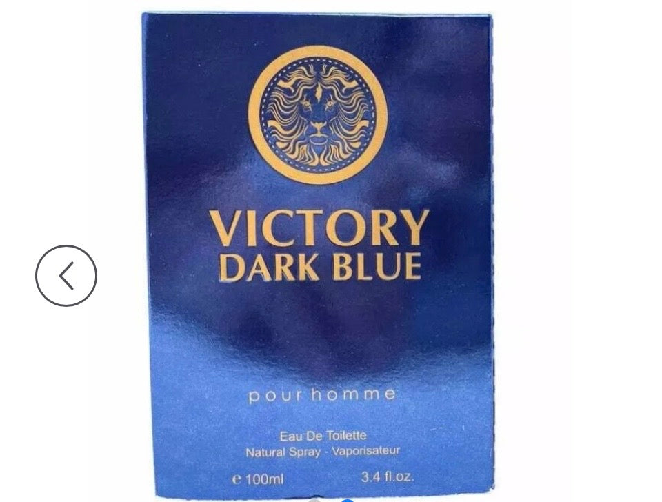 Fragrance Couture Victory Dark Blue Cologne for Men Eau De Toilette Spray 3.4 oz
