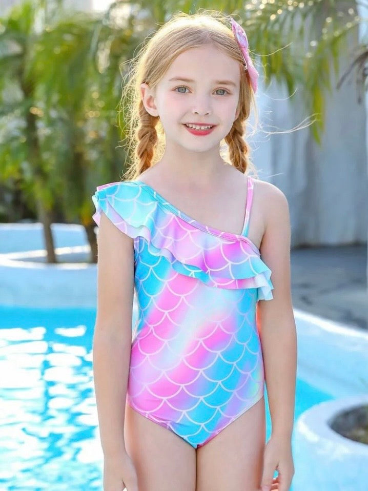 GYRATEDREAM Girls One Piece Swimsuits Sleeveless Swimsuits Beach Swimwear Bathing Suits for 8-10 years