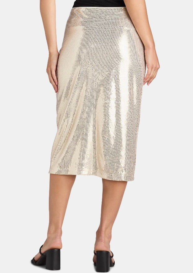 Time and Tru Women's Sequin Skirt with Side Slit