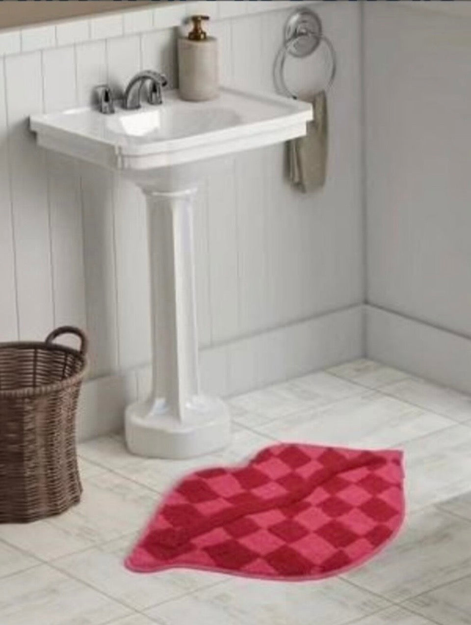 Nature Step Non-slip Checkered Lips Rug